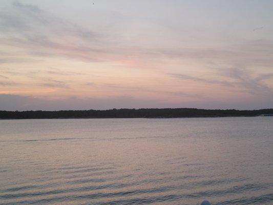 View from this evening's late dining experience on the lakeside patio.