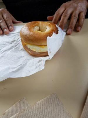 Turkey, Egg & Cheese on a Bagel