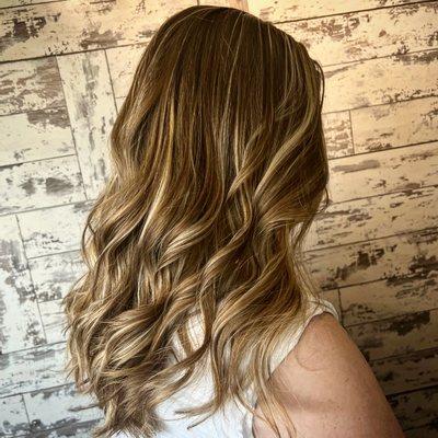 Highlights, root touch up, color, haircut