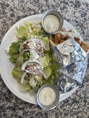 Chicken shawarma combo/ with side Greek salad