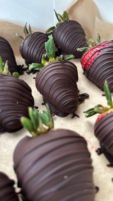 Dark chocolate covered organic strawberries