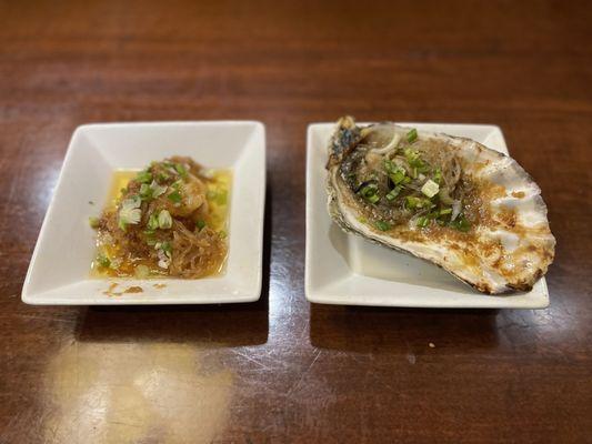 Steamed oyster and scallop