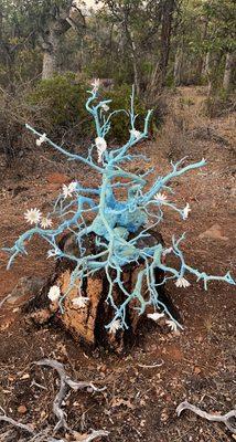 Art on one of the trails at the campground.