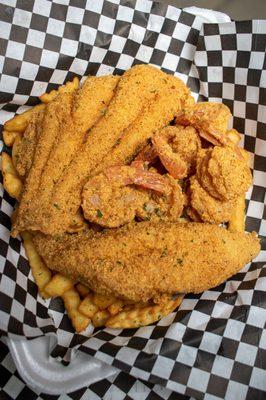 Real Catfish Fillets with Shimp and Fries!