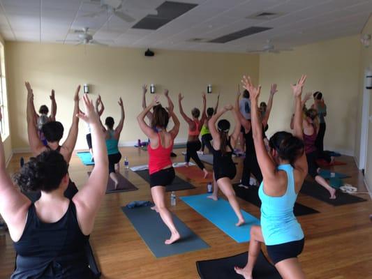 A Flow class in the Sun room. Room is heated with Infrared heat. Great workout!