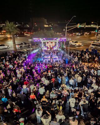 Taco Boys Grand Opening! Full Stage Production. Look at that crowd.