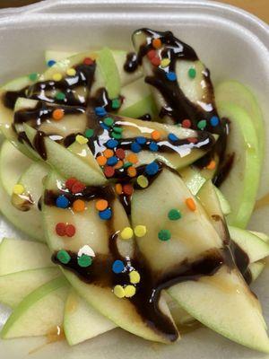 "Caramel apple nachos", where is the caramel?!