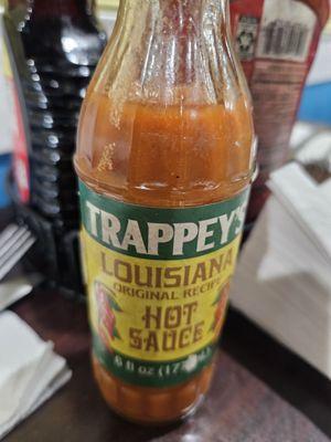 Great hot sauce on the table