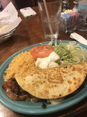 Chicken fajita quesadilla