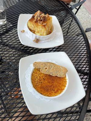 Creme brulee and white chocolate bread pudding