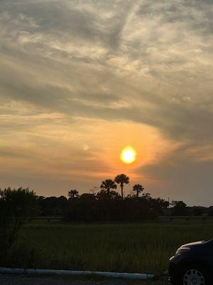 Sunset views from the parking lot