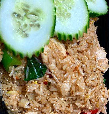 Basil Fried Rice, the popular fried rice here at Thai on Main.