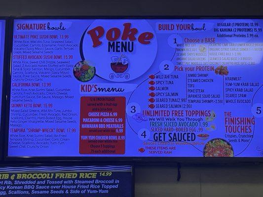 Poke menu