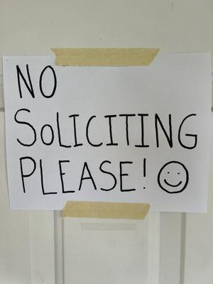 The sign at the house that Drew insisted on soliciting to!