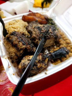 Jerk chicken w/3 sides was the best.