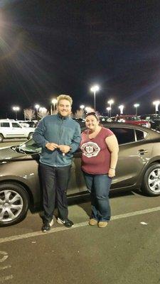 Here we are, Garrett and i after we sealed the deal on my 2015 Mazda 3. Thank you again