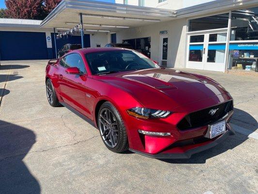 The Mustang right as I was leaving after the purchase.