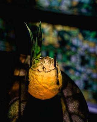 DE LA CALLE || Charanda, Sotol, Xtabentún, Pineapple, Lime, Cinnamon, Corn.