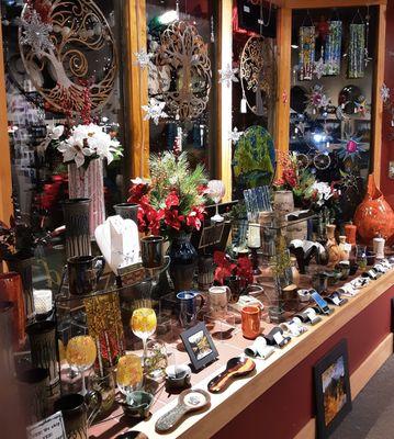 Glass art, unique pottery, metal wall art, jewelry...there is so much to look at and enjoy at Earthwood Artisans.