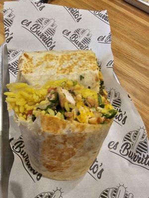 Grilled chicken burrito