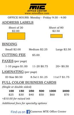 Printing Prices