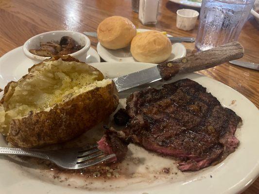 Steak medium rare and oh so yummy!