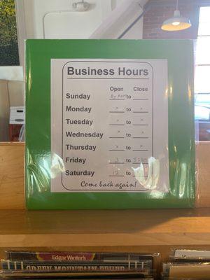 Dude if you want to be open 5 hours a week good for you but don't flake on the one or two 3 hour blocks you are open...