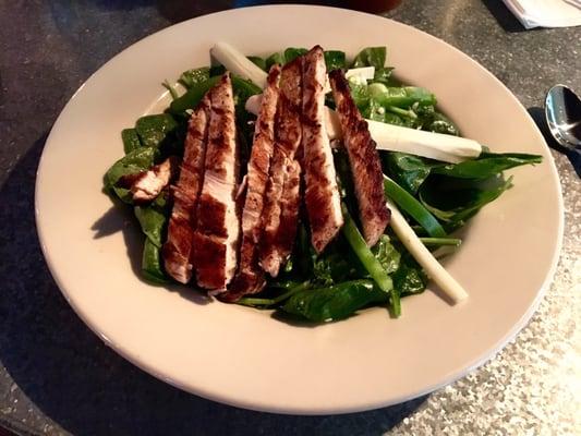 Spinach & frisée salad with grilled chicken. The chicken was okay and the rest of the salad was surprisingly (it's a salad) delicious!