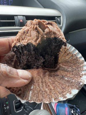 Chocolate cupcake with chocolate icing!! It did not make it home!!!