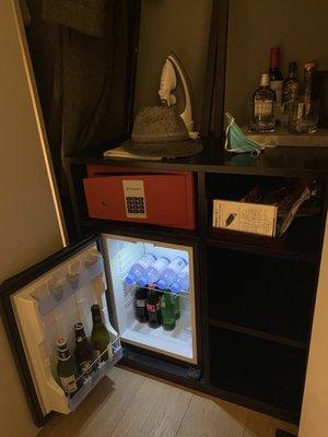 Convenient and well-stocked fridge...