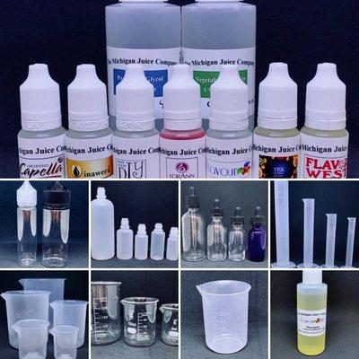 We offer a large variety of empty bottles, flavor Concentrates at a great price, candy making supplies and more