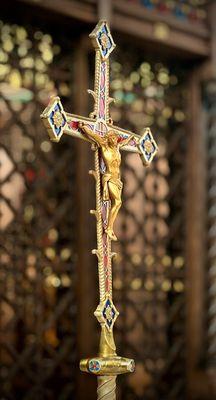 Jesus on the processional cross