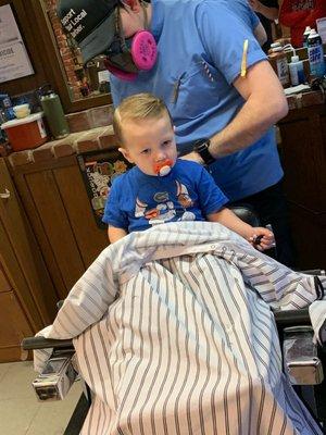 Garrett gave my son his first haircut and barbershop experience.