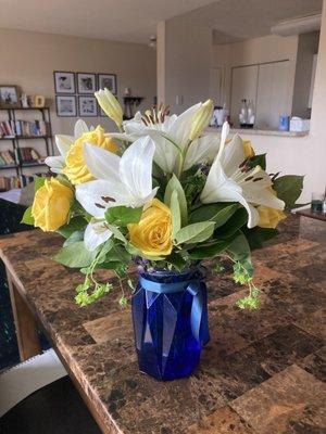 Such a beautiful bouquet. In hindsight I would have moved the yellow rose as it's being squished!