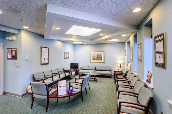 Our comfortable and spacious waiting room.