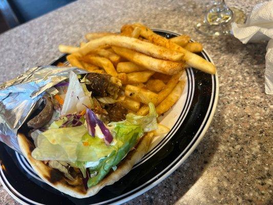 Gyro with fries