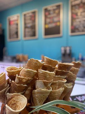 Homemade waffle cones