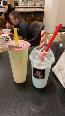 Boba tea from Thirstea and my cotton candy milkshake