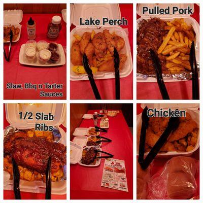 Friday B-Day Feast from Big Joe's Chicken, Ribs and Seafood. Oh My Deeeelicious on All.. Potatoes included + Free Sides!  9/20/2024