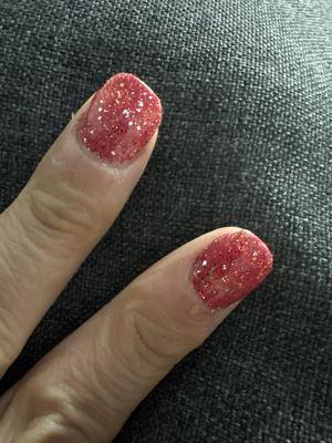 Uneven, overlapping polish