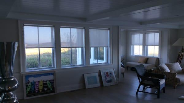 Solar Shades by East End Blinds professionally measured and installed in Amagansett, New York.