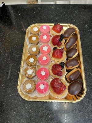 Tray of mini pastries ($28)