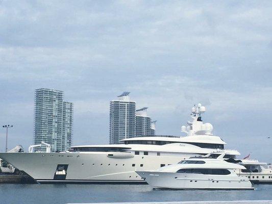 Cruising by the mega yacht!!