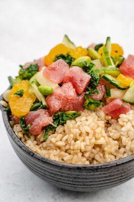 Ahi Bowl with citrus on Brown Rice