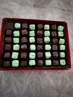 Fannie May's Legendary MINT MELTAWAYS  YUMMY Milk Chocolates with a Mint Center & Creamy Green Pastels Celebrating their 100th Year in 2020