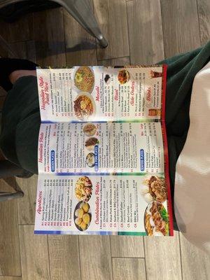 Takeaway menu