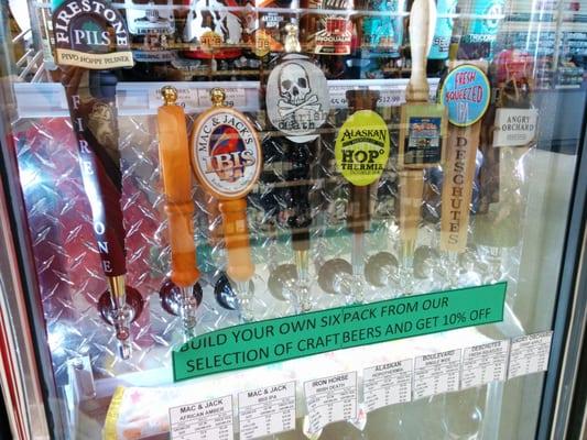 Make your own six-pack with beers on tap.