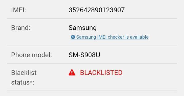 Proof of blacklisted imei