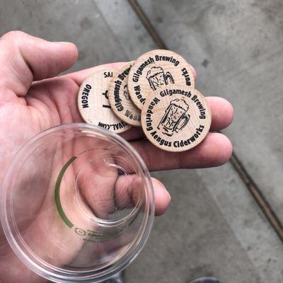 Tokens for the cider tasting