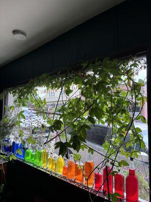 Look for the rainbow glass in the window!